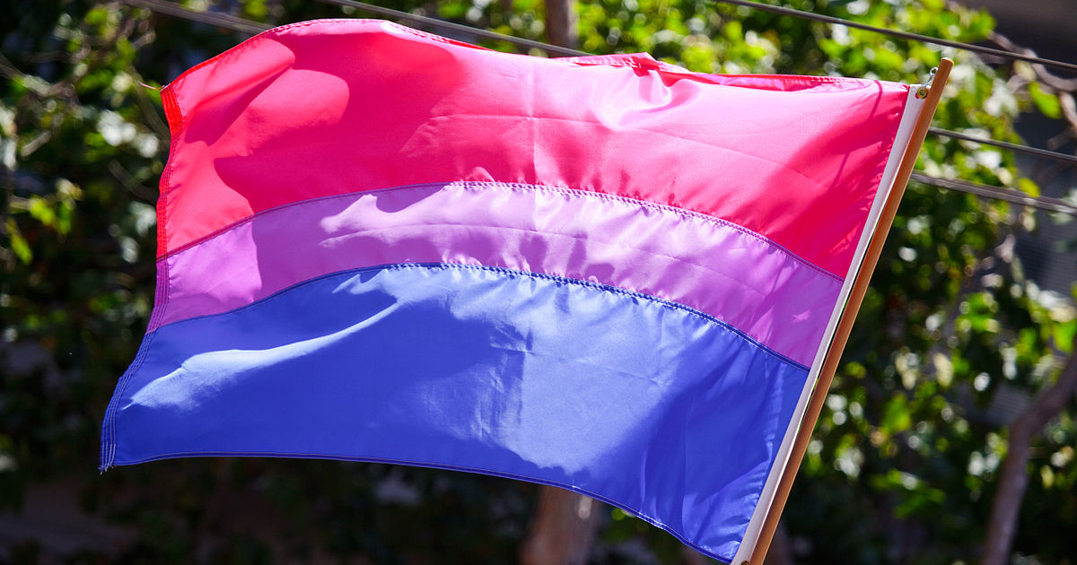 A bisexual pride flag. Los Angeles will host Bi Pride this weekend.