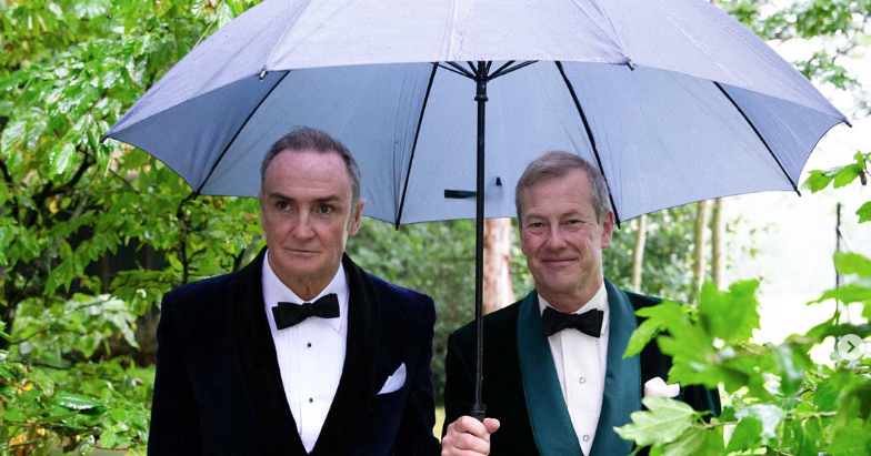 Lord Mountbatten and James Coyle at the first gay royal wedding.