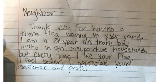 Image of the letter the teenager sent to his neighbour.