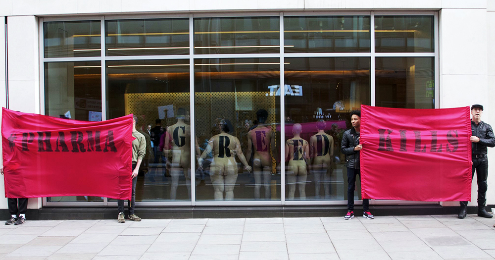 ACT UP London protest PrEP access at Gilead office