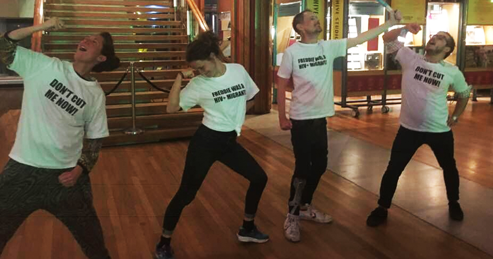 Act up london protesting ommision of Freddie Mercury AIDS Status in new film