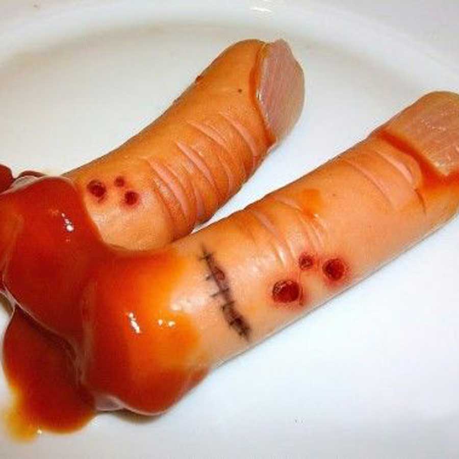 Hot dogs chopped fingers