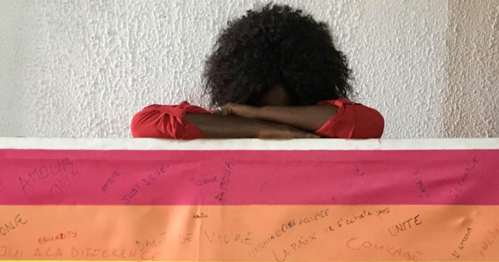 A picture of a Cameroonian woman who was subjected to 'corrective rape'.