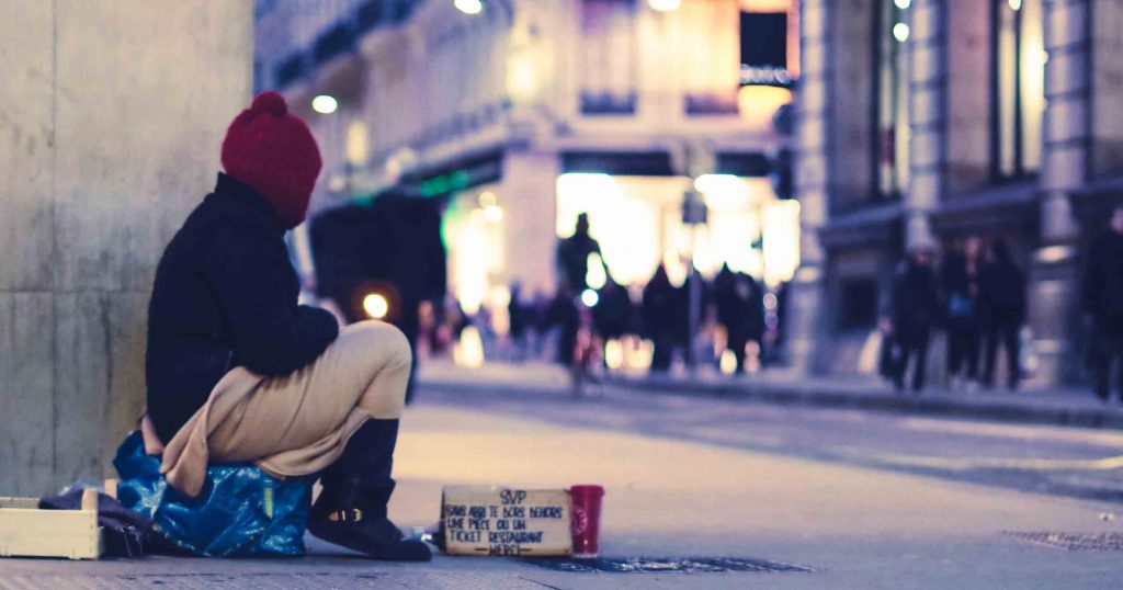 An image of a homeless person on the street. Housing crisis is a huge issue for LGBT+ Youth