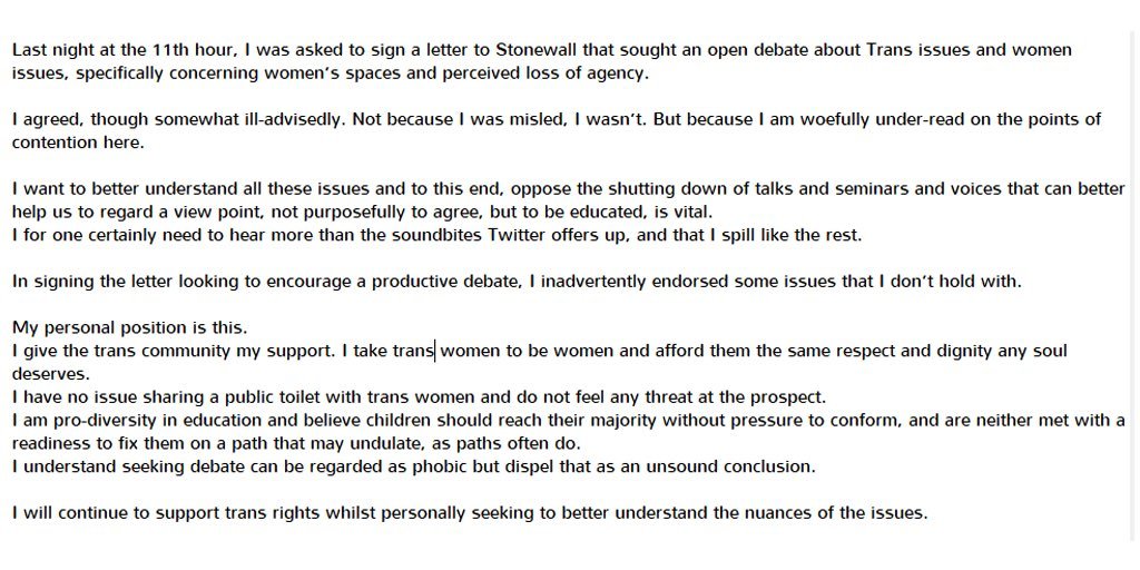 Statement from Alison moyet