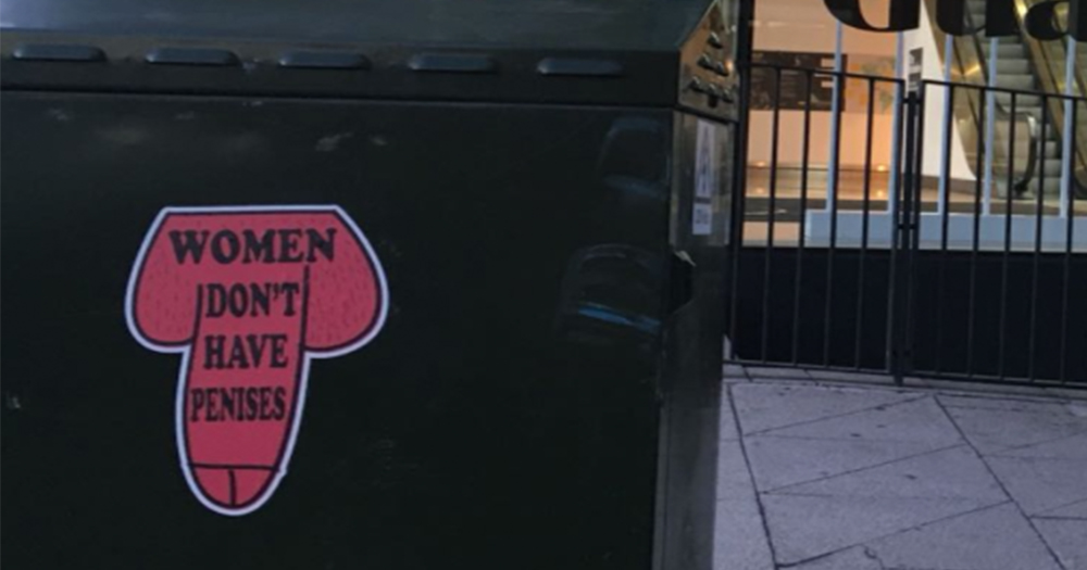 transphobic stickers in London