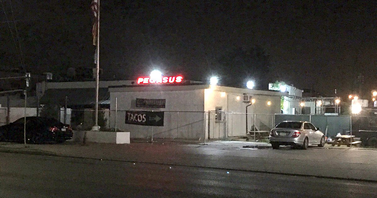 The outside area of the nightclub, where a shooter opened fire on a group of people.