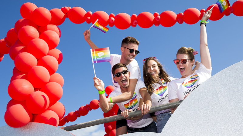 Virgin airlines' float at LGBT+ pride