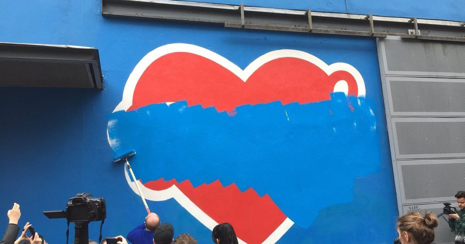 The Repeal mural in Temple Bar being painted over under orders from the Charities Regulator