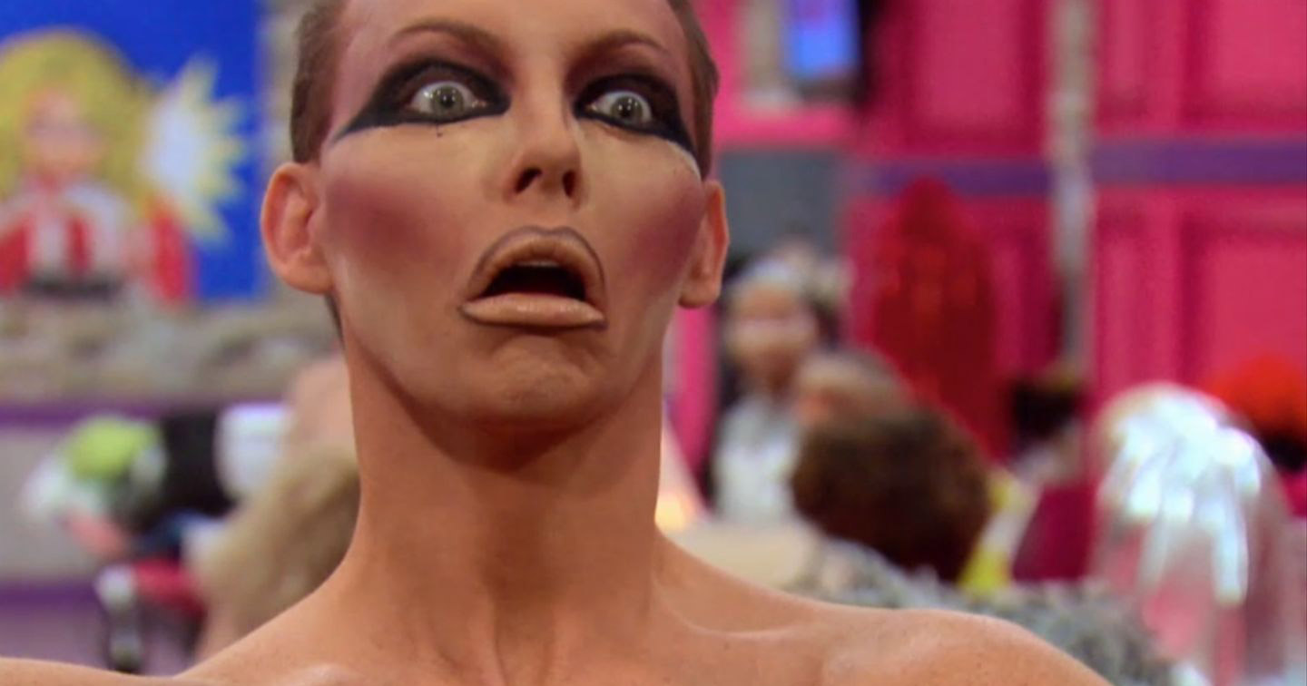 Drag Race Queen looking shocked