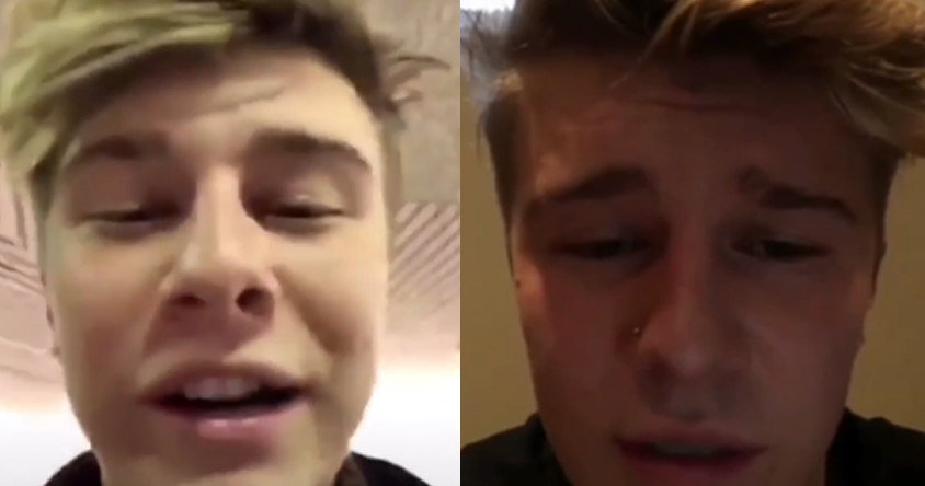 Two images of Reese Buhr taken from his homophobic rant.