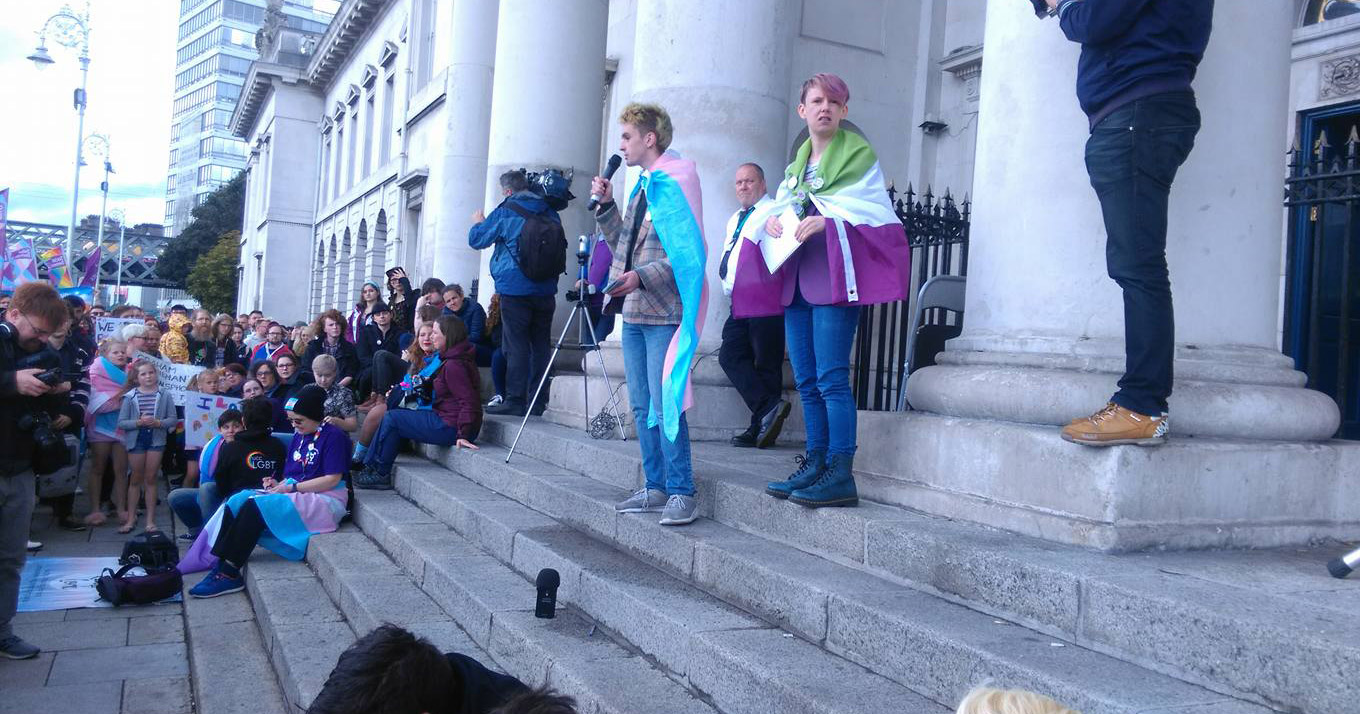 Trans protest by Trans Pride Dublin, who will be marking transgender day of remembrance