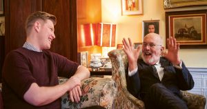 David Norris and Samuel Riggs chatting