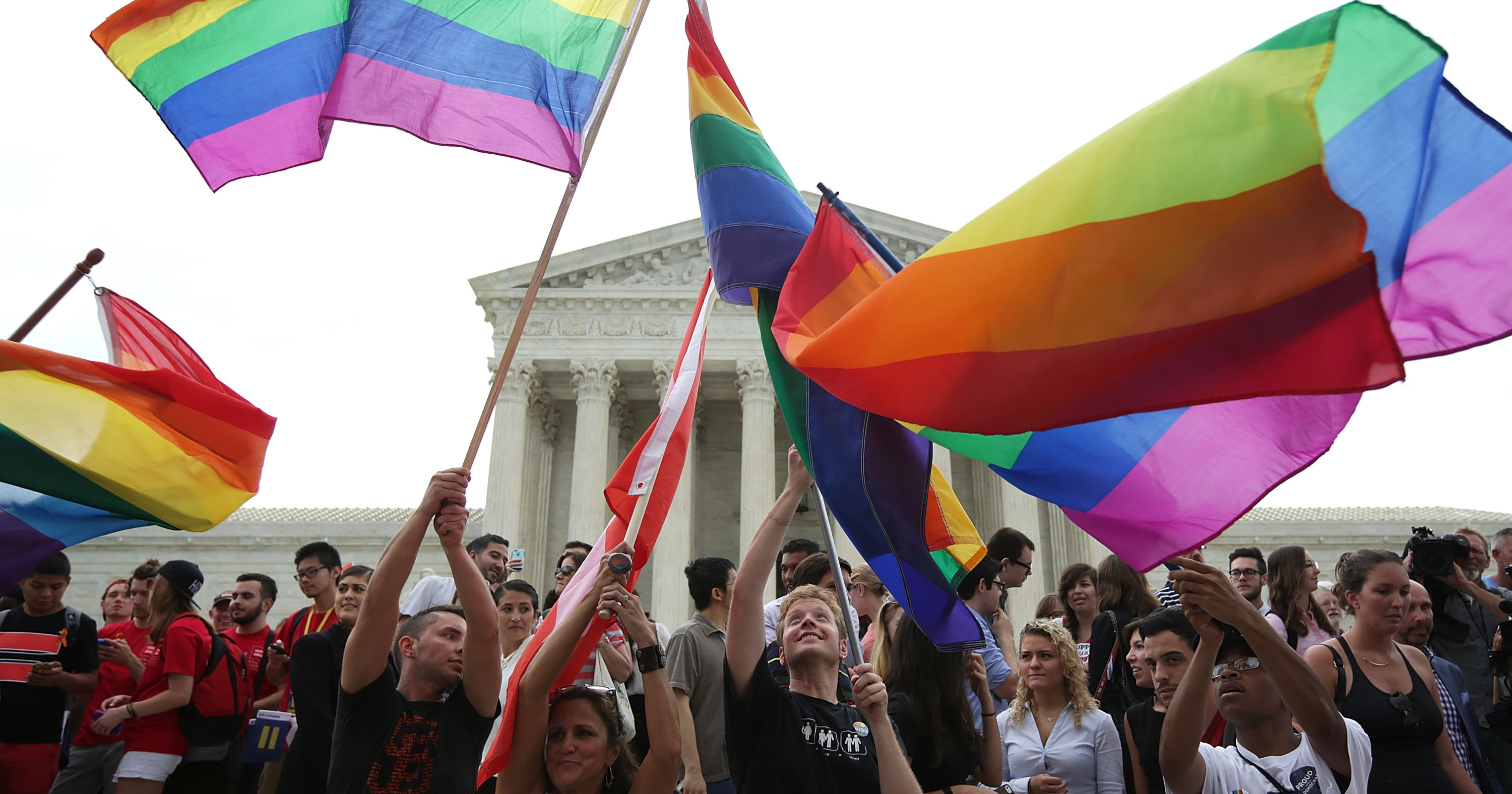 People celebrating the supreme court's ruling.