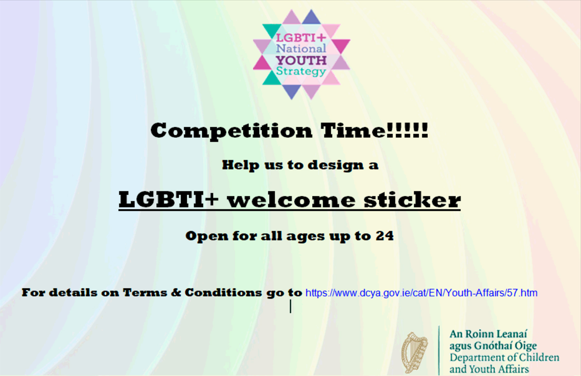 LGBT+ Youth Strategy Sticker Competition Flyer