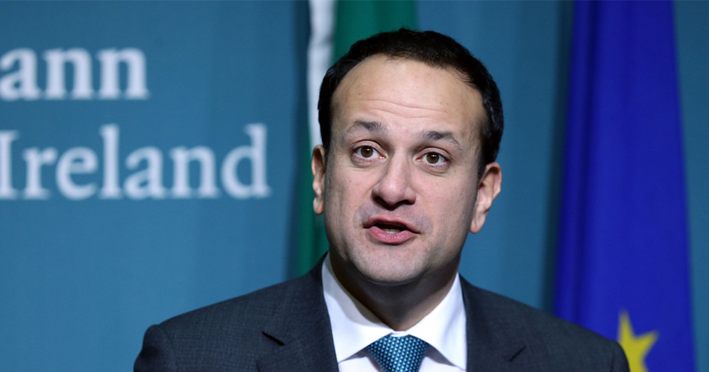 Leo Varadkar at a news conference speaking about commercial surrogacy