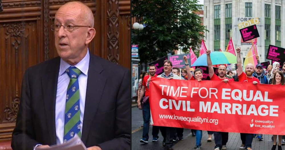 Lord Hayward and marriage equality campaigners