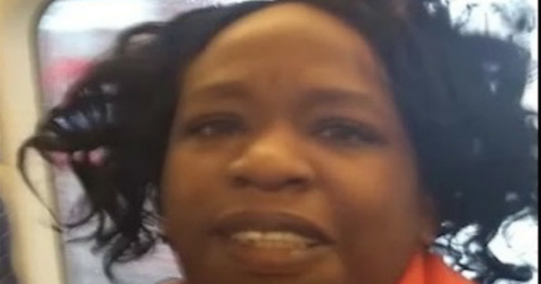 Close up of a woman's face, taken during the homophobic attack on two men.