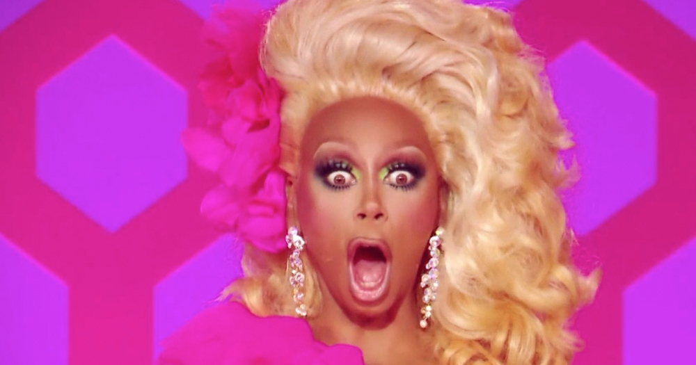 RuPaul looking shocked at the Drag Race finale.