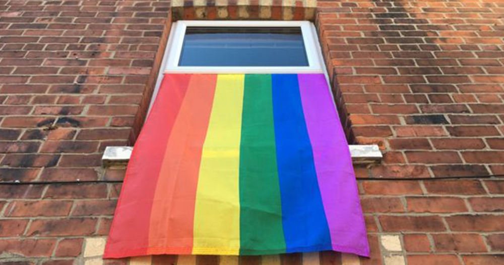 LGBT flags hanging in a neighbourhood