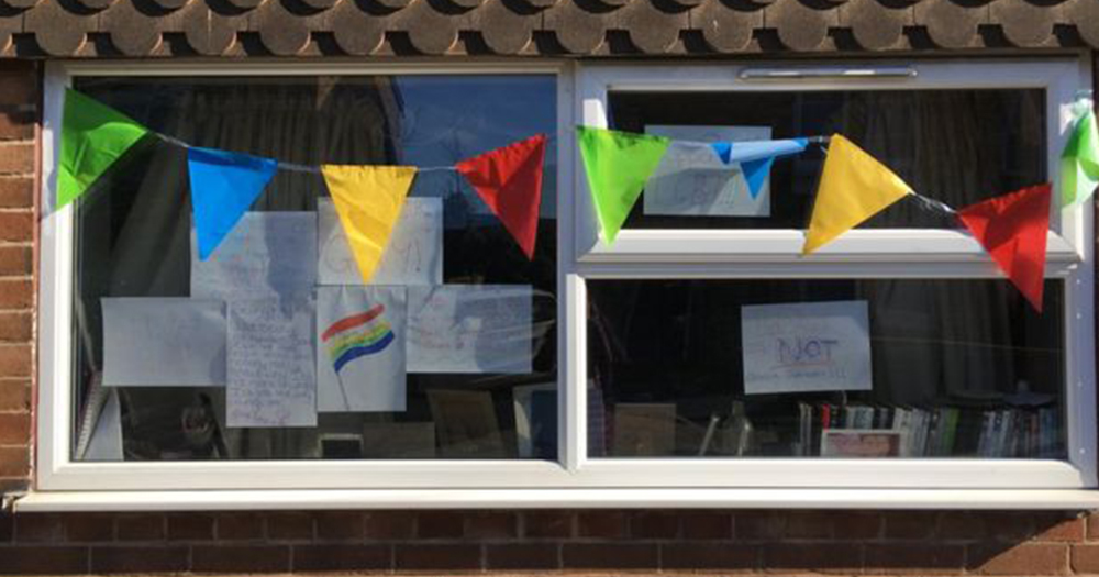 LGBT flags hanging in a neighbourhood