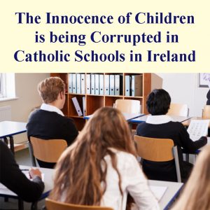 Image from an article by the Lumen Fidei Institute, authors of the anti-LGBT+ petition, with a caption stating that children are corrupted by inclusive sex education