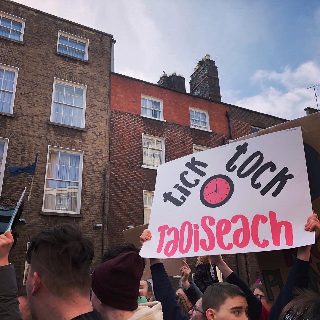 Climate action protest in Dublin student strike