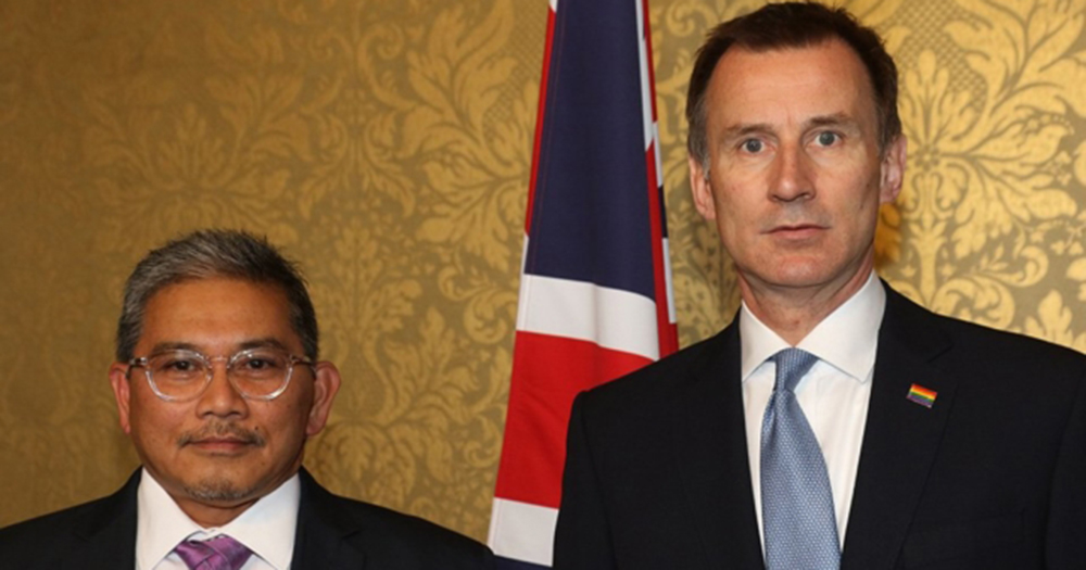 Brunei foreign minister with Jeremy Hunt