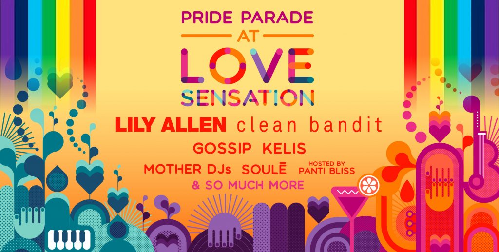 Poster for Love Sensation which will see its very own Rainbow Revolution Pride Parade