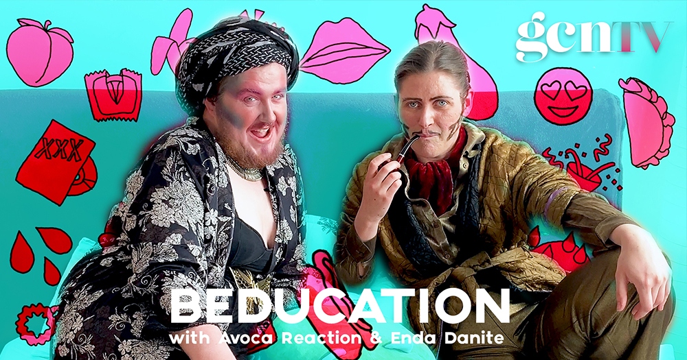 Picture of Enda Danite and Avoca Reaction sitting on a bed text reads: Beducation with nda Danite and Avoca Reaction