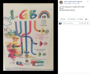 Facebook post from Clonmel LGBT+ Project