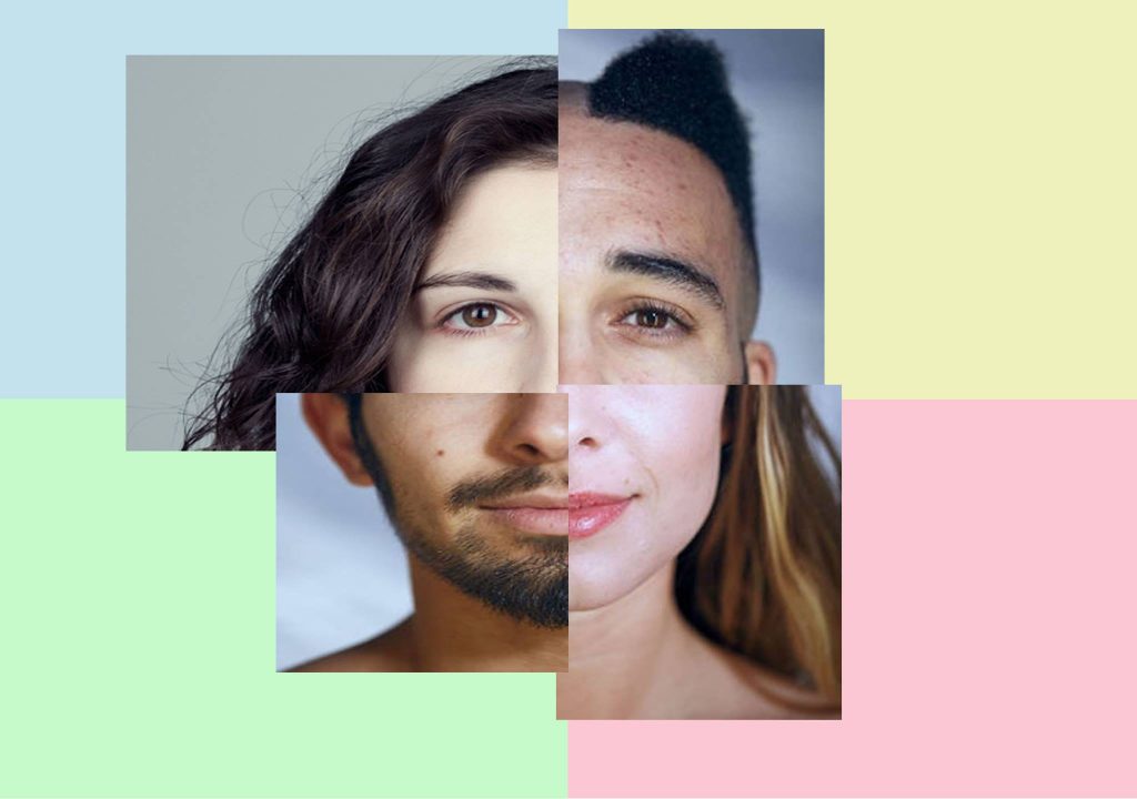 Four portraits pieced together.