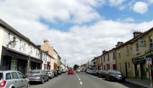 Main street of a town in rural Ireland
