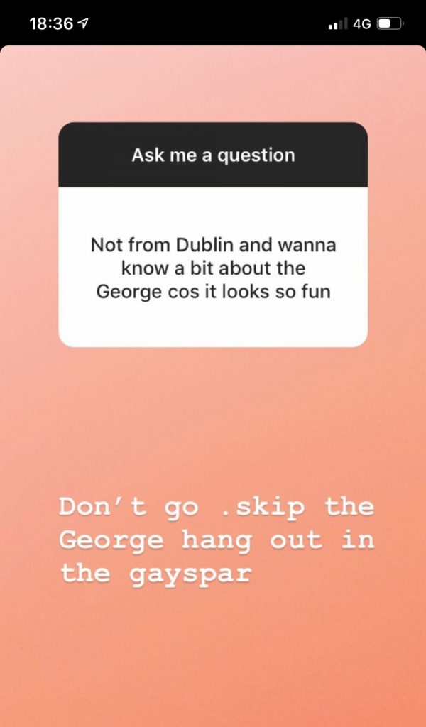 A screen-grab from Gay Spar Instagram