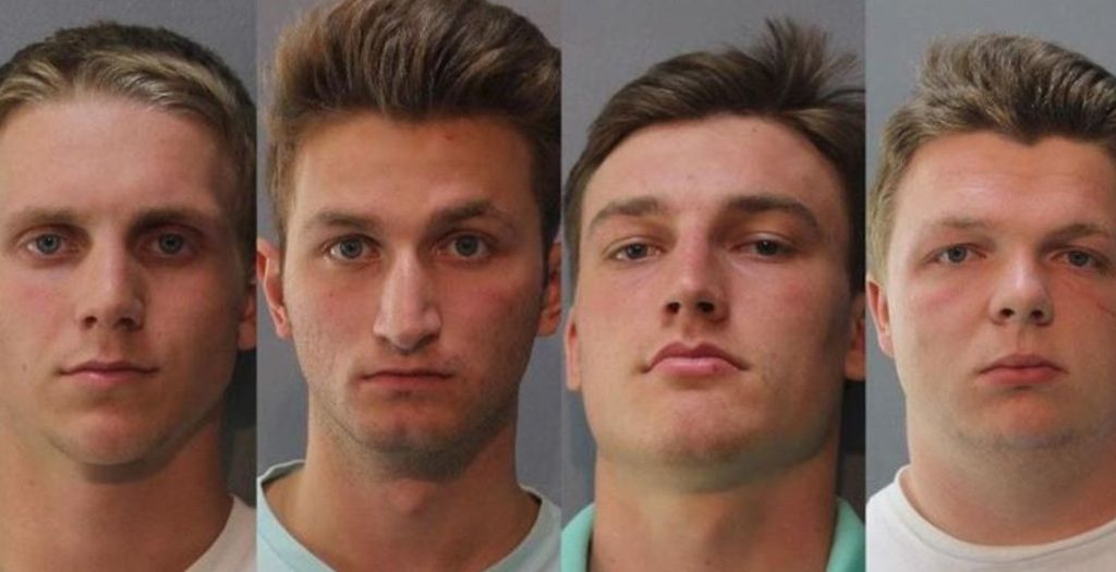 Mugshots of four young white men