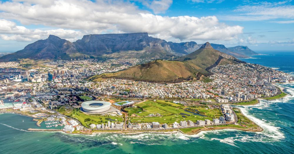 Aerial view of Cape Town