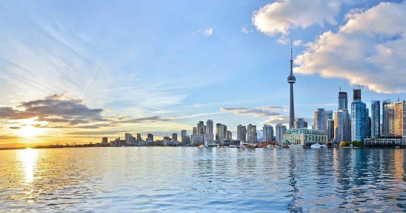 Panoramic view of skyscrapers in Toronto