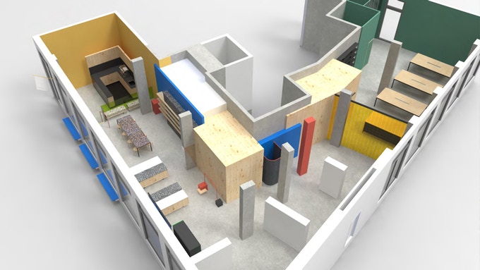 Architecture plan for Hen's Teeth's new space