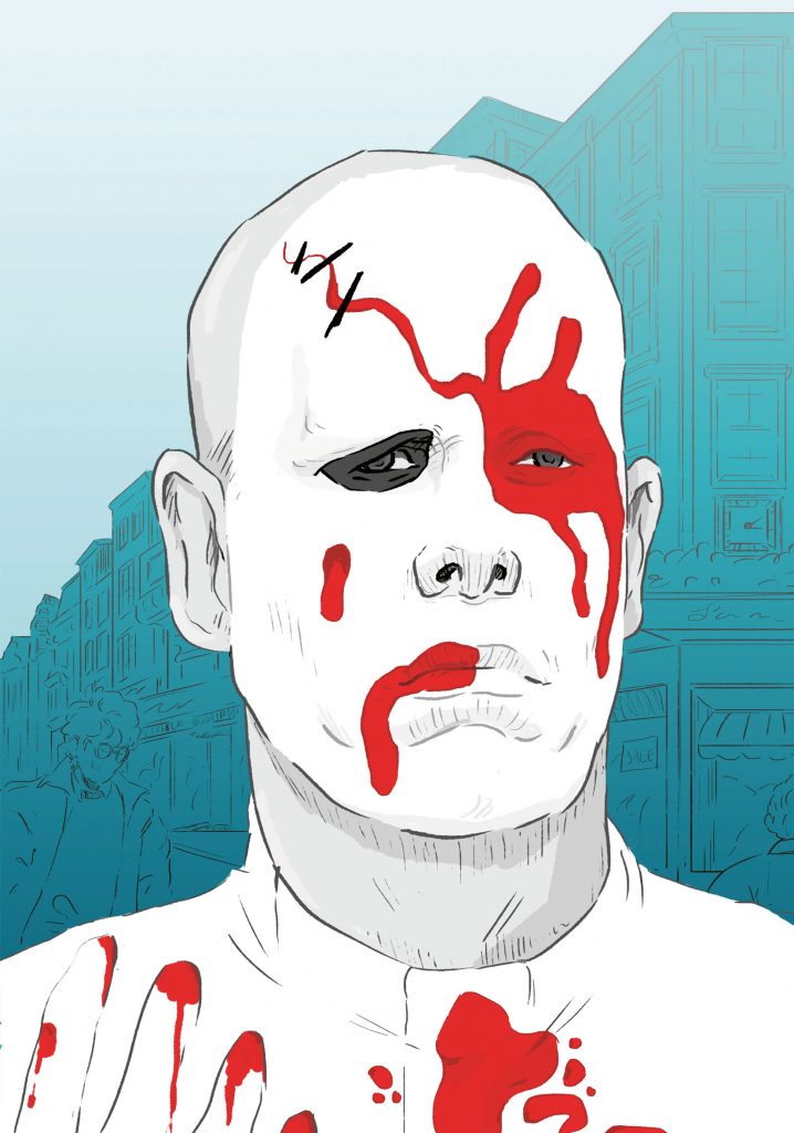 An illustration of The Diceman by artist Neave Alouf