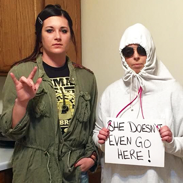 Two women dressed up as characters from Mean Girls