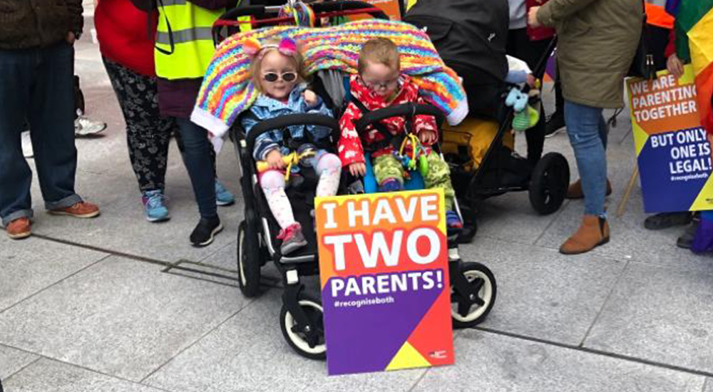 two children at the ‘Equality for Children’ demonstration