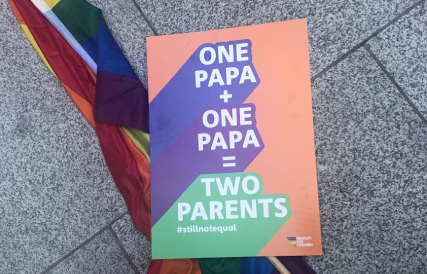 two children at the ‘Equality for Children’ demonstration