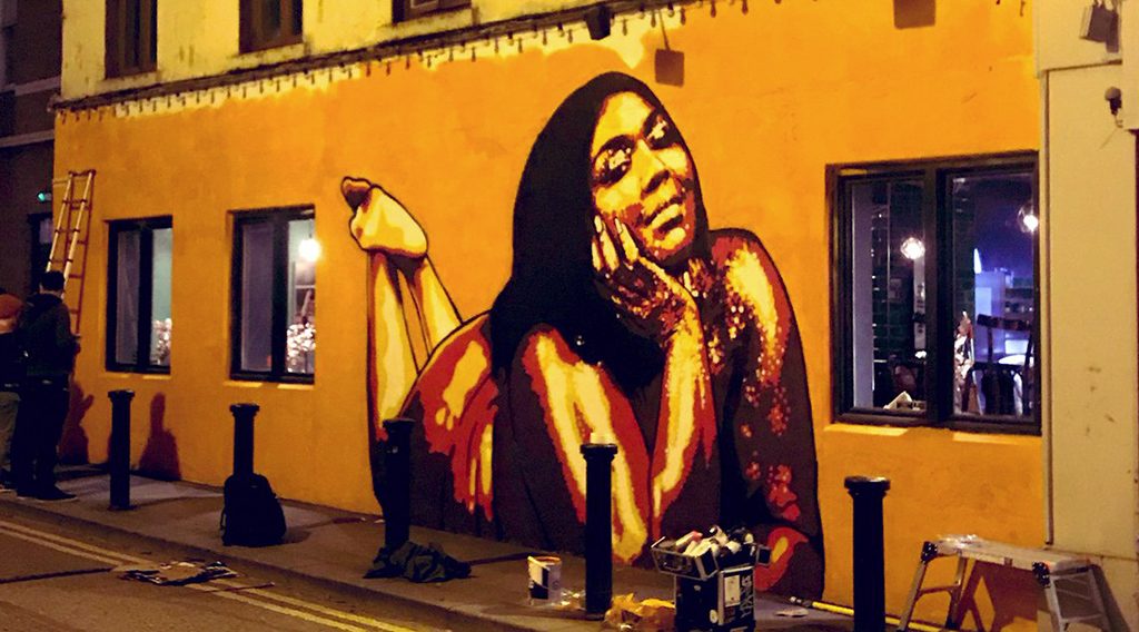 Lizzo mural based on the singers 'Cuz I Love You' tour image went up yesterday.