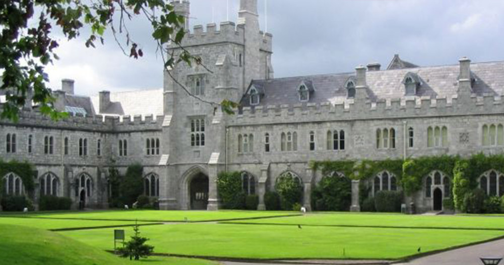 Front of University College Cork and a green in front of it.