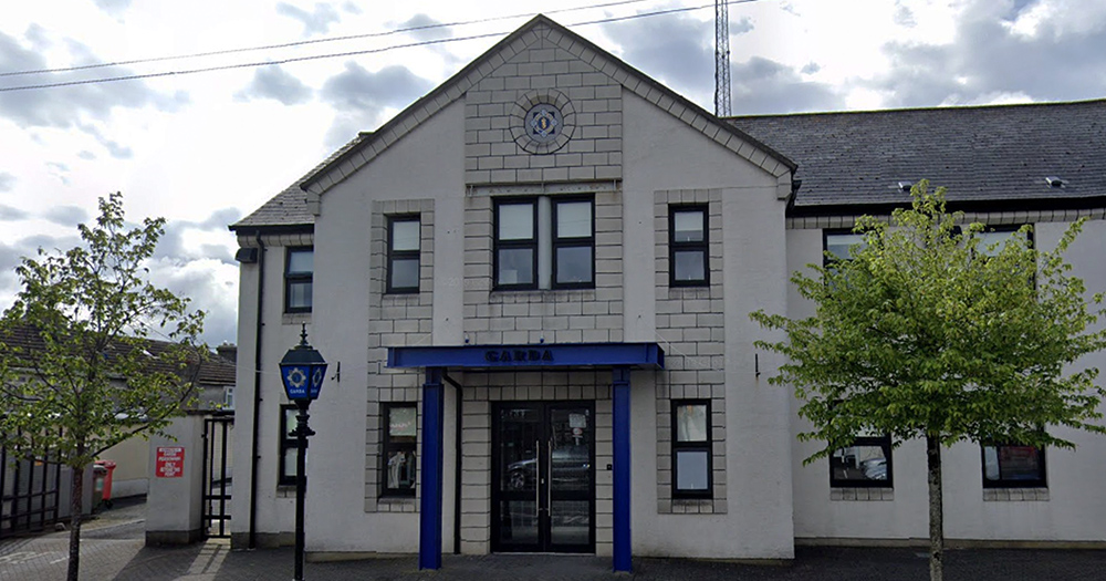 Newbridge garda station at day, where the teenage boy is being held for questioning following a homophobic attack last week.
