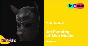 A BDSM leather dog mask against a dark background