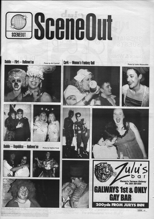 Collages of group of women in lesbian spaces in Ireland