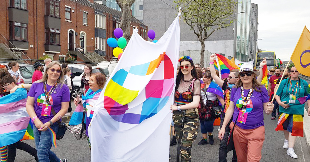 TENI supporters marching at Pride