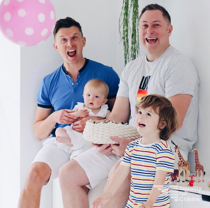 Two fathers and their children