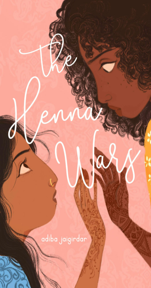 Cover of "The Henna Wars", two girls touching hands covered in henna